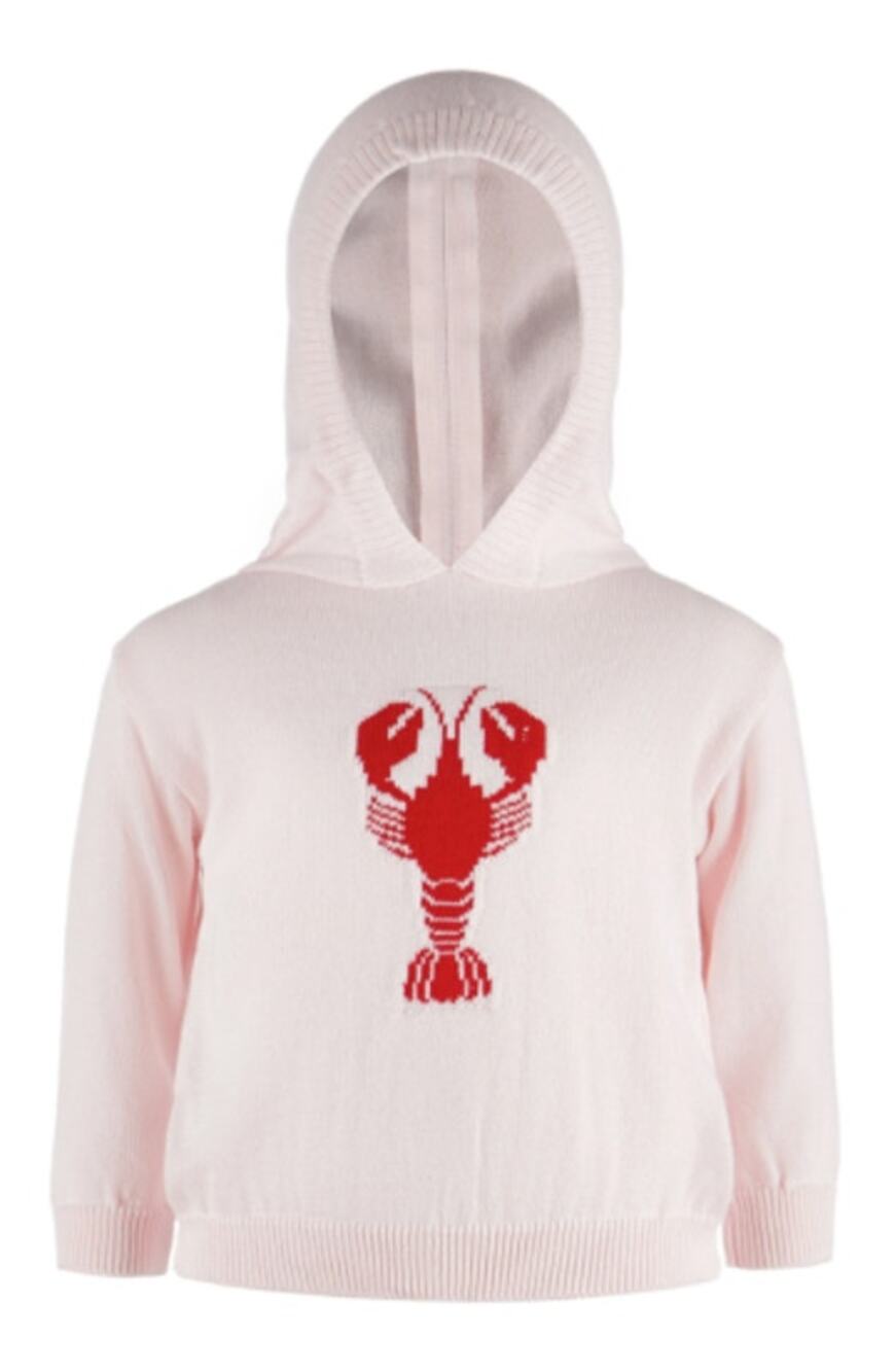 Carriage Boutique Pink Crawfish Hooded Sweater 9M Baby Girl Zip Back